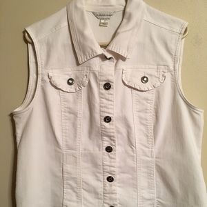 White Denim Vest from Christopher & Bank. Size XL